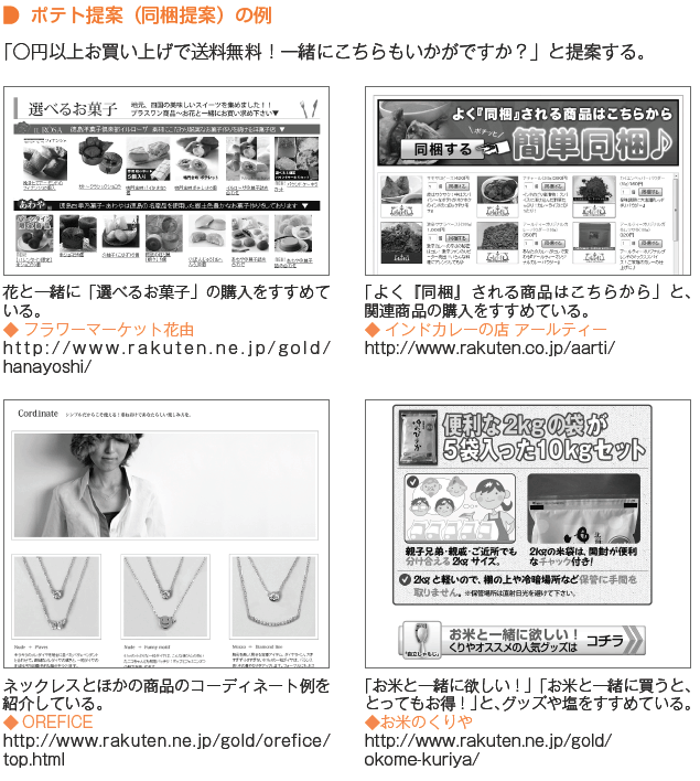 ポテト提案（同梱提案）の例