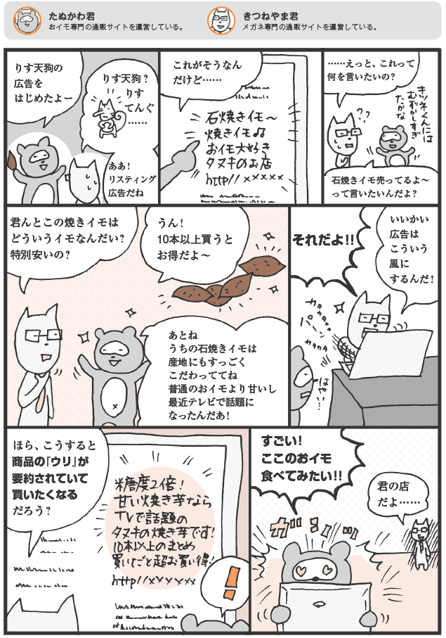 広告のリンク先とキャッチコピーをひもづけよう
